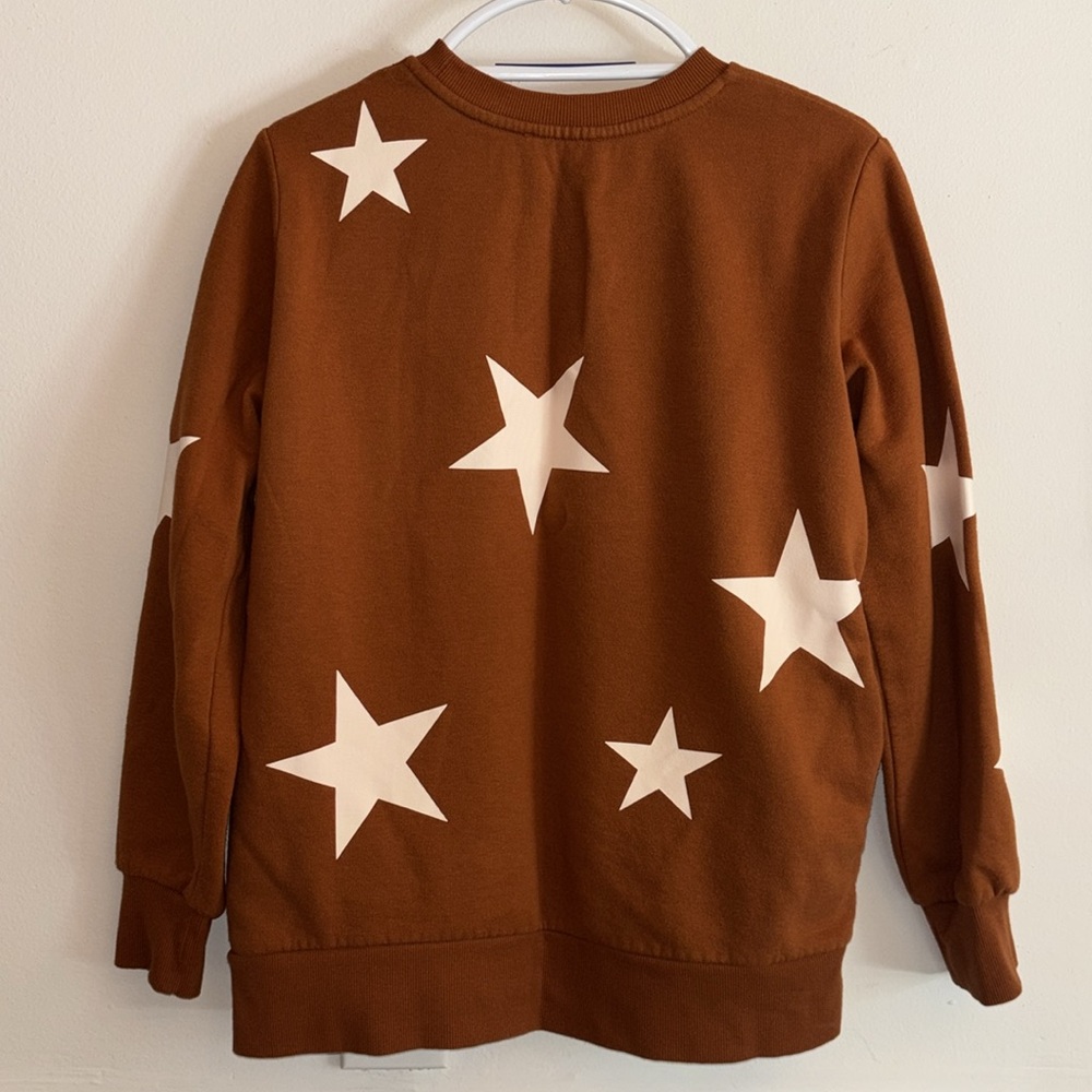 Zenana Star Pattern Fleece Crew Neck Sweatshirt & Joggers Set, Size S - Picture 5 of 17
